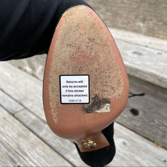 AQUAZZURA Babe 105 black suede tie ankle bootie high heels 6 - Picture 9 of 13